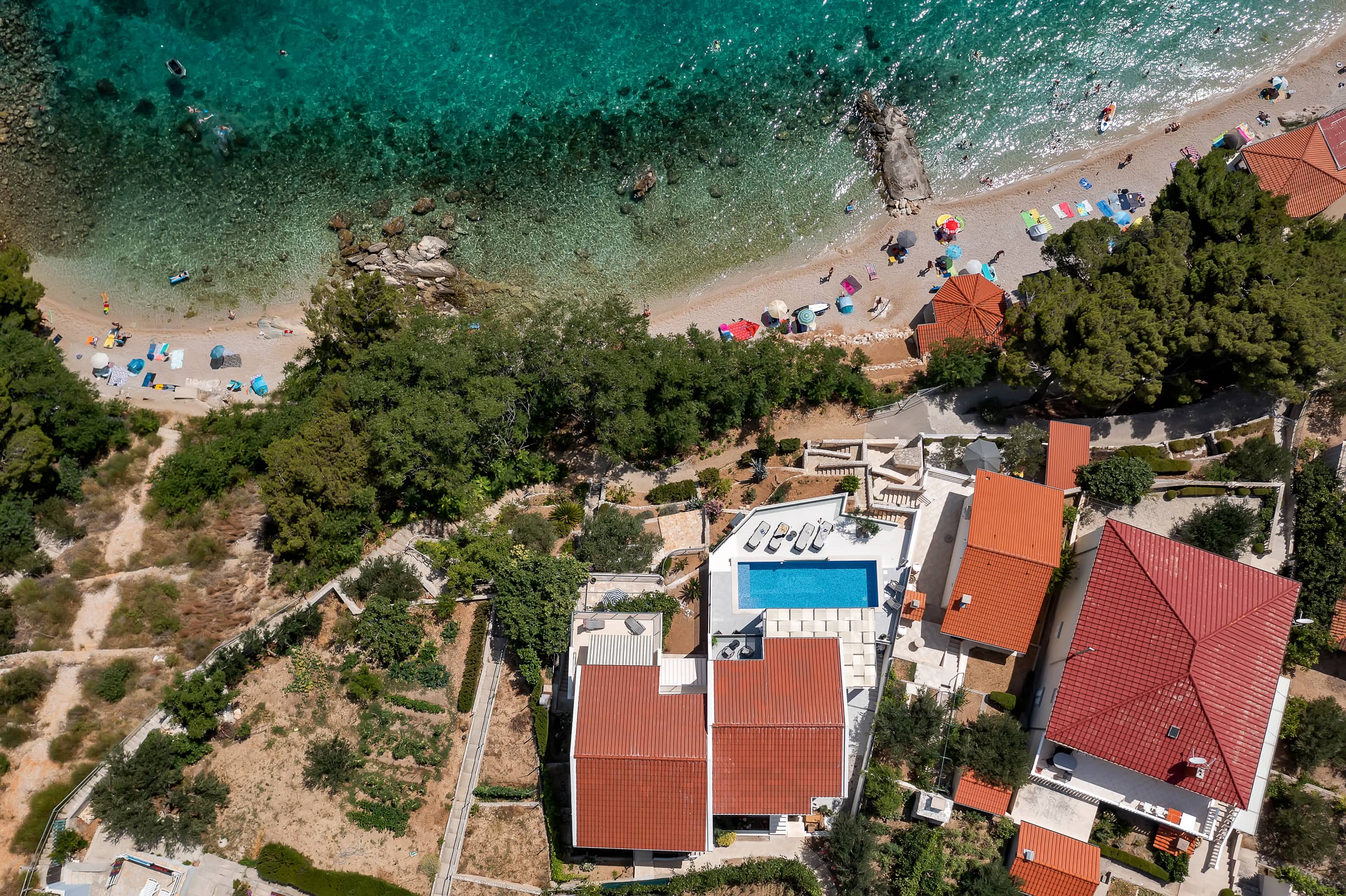 holiday home in pisak omis riviera villa smilje full view of house and the beach